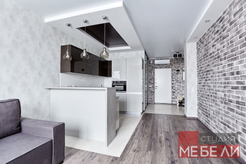 Современная светлая кухня из акрила